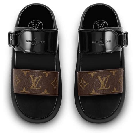 louis vuitton sunbath flat mule|Louis Vuitton slides with buckle.